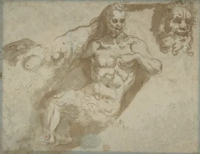 Seated Satyr With Enlarged Head Of Same