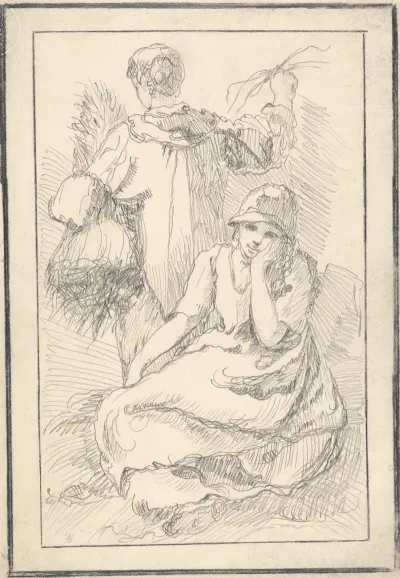 Seated Woman And Standing Figure