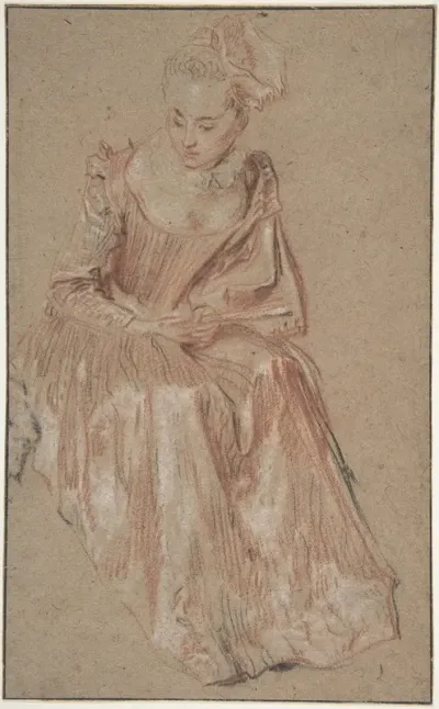 Seated Woman Holding A Fan 2