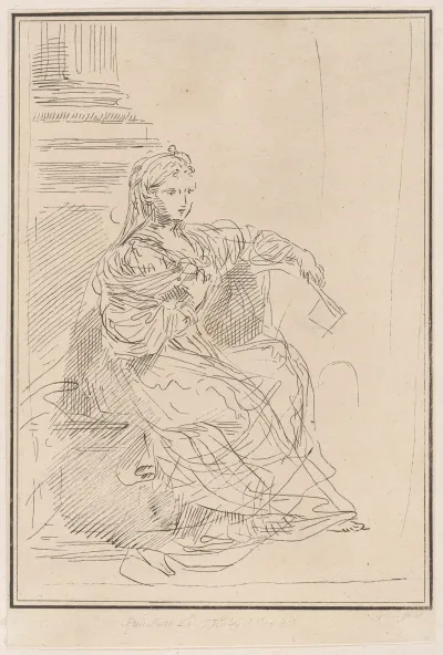 Seated Woman Holding A Fan 3