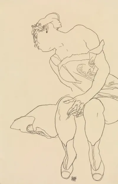 Seated Woman In Corset And Boots