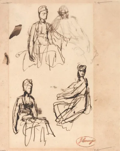 Seated Woman Three Studies