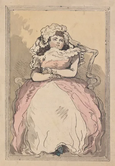 Seated Woman Wearing Pink Dress