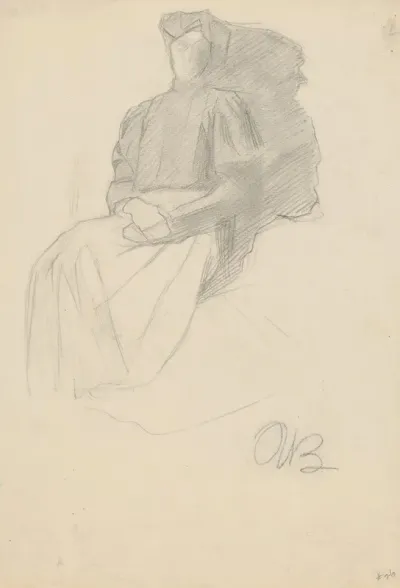 Seated Woman With A Dark Blouse