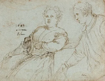 Seated Woman With A Man In Profile Andriana Palma