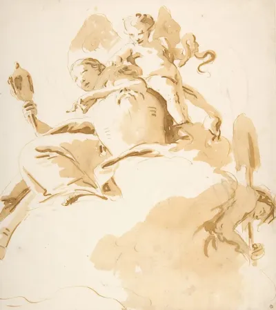 Seated Woman With A Winged Putto