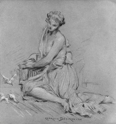 Seated Woman With Birds