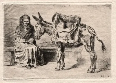 Seated Woman With Mule