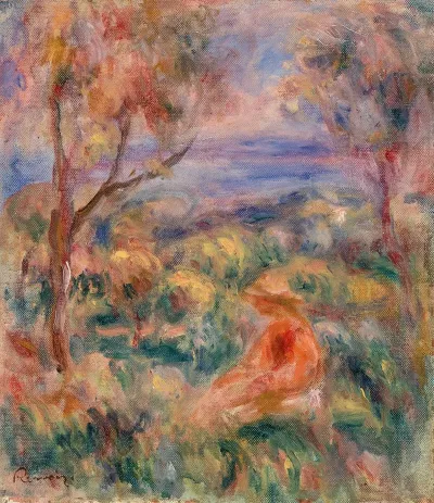 Seated Woman With Sea In The Distance Femme Assise Au Bord De La Mer