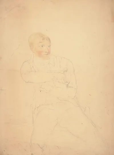 Seated Young Adult Male Figure Seated Facing Slightly Right