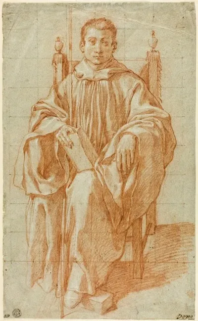 Seated Youth Wearing A Monks Habit Study For Saint Benedict