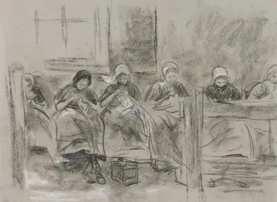 Sechs Nahende Hollandische Madchen Vor Einer Hauswand
