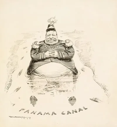 Secretary Of War William Howard Taft Sits In The Panama Canal