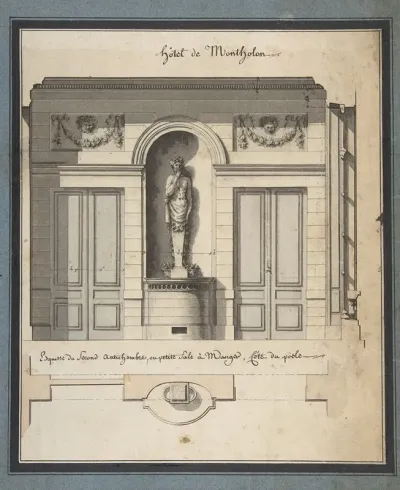 Section And Plan Of The Small Dining Room Of The Hotel De Montholon