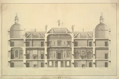 Section Of The East Front Houghton Hall Norfolk
