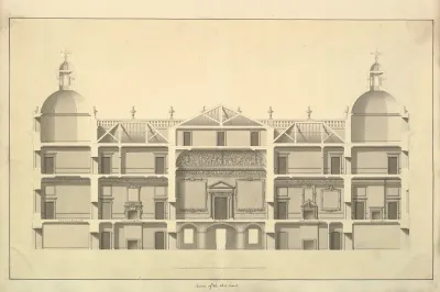 Section Of The West Front Houghton Hall Norfolk