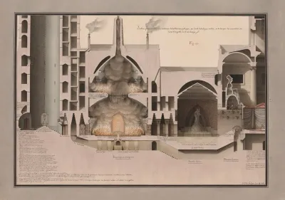 Section Perpendiculaire Dun Souterrain De La Maison Gothique Au Droit De La Ligne Milieu En La Largeur Des Mamelons Et Suivant La Pante De La Montagne
