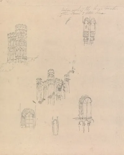 Sectional Studies For Architectural Designs Of Castles And Cathedrals