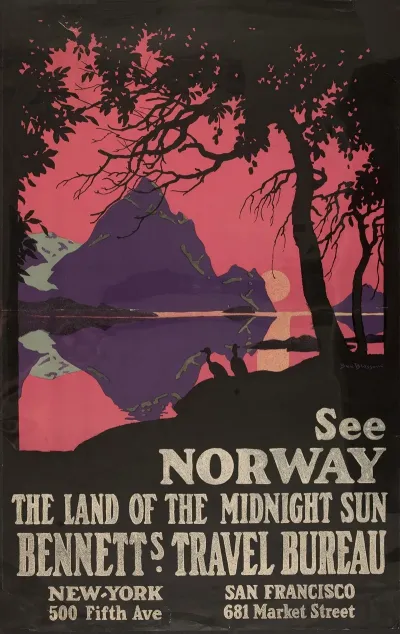 See Norway The Land Of The Midnight Sun Bennettss Travel Bureau New York San Francisco