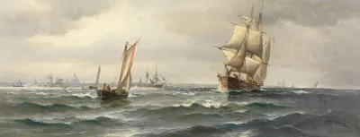 Segelschiffe Vor Kopenhagen