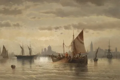 Segelschiffe Vor Venedig 1869