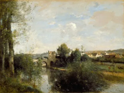 Seine And Old Bridge At Limay