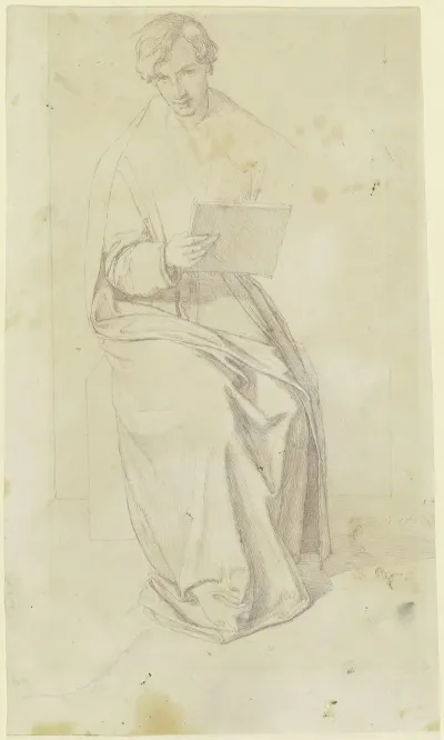 Selbstbildnis Als Ganzfigur Mit Zeichenbrett