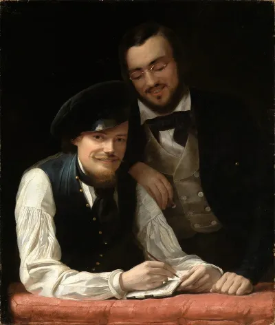 Selbstbildnis Des Kunstlers Mit Bruder