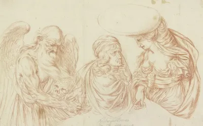 Selbstbildnis Des Kunstlers Zwischen Chronos Und Pallas Athene Fur Eine Wachsbossierung Heute Im Museum August Kestner In Hannover