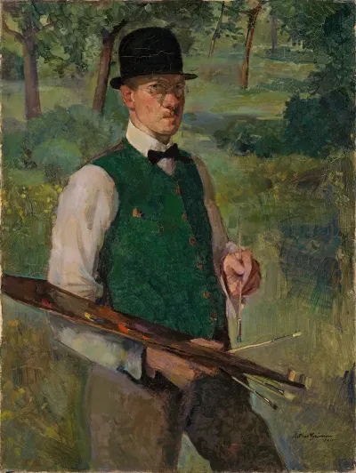 Selbstbildnis Mit Palette Im Freien