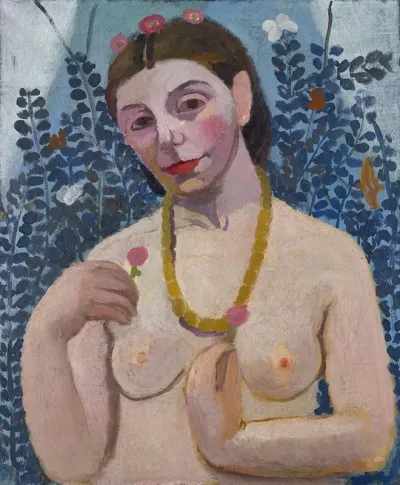 Self Portrait As A Half Length Nude With Amber Necklace Ii
