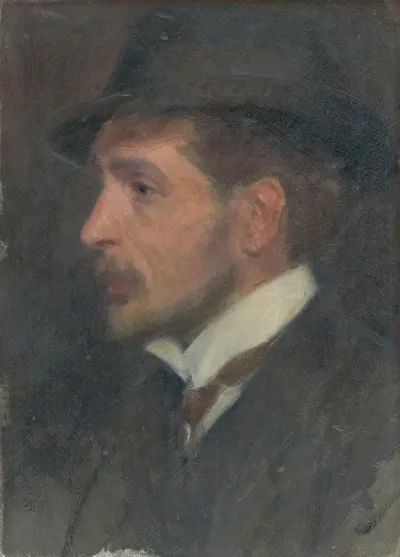 Self Portrait From Profile In A Hat