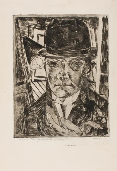 Self Portrait In Bowler Hat 2