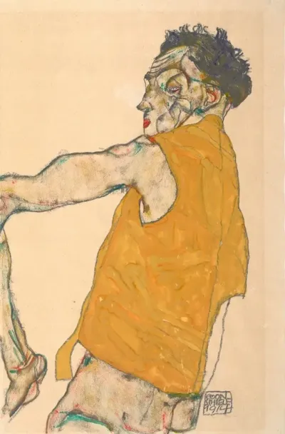 Self Portrait In Yellow Vest 1914