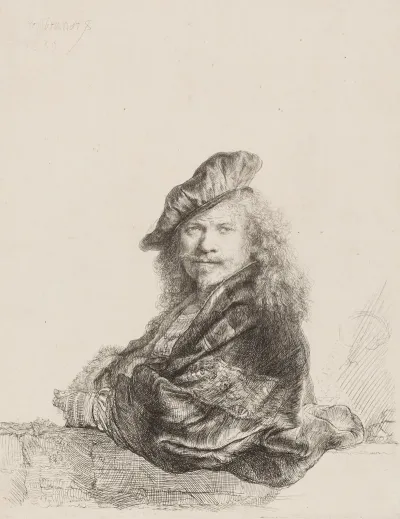 Self Portrait Leaning On A Stone Sill