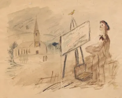 Self Portrait Of The Artist At An Easel In The Open