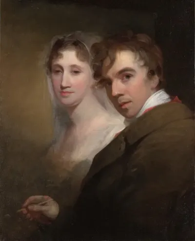 Self Portrait Of The Artist Painting His Wife Sarah Annis Sully
