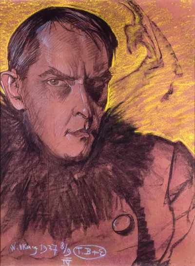 Self Portrait Wearing A Fur Collar
