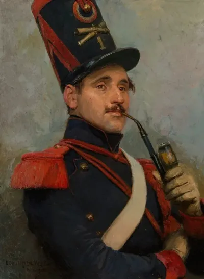 Self Portrait Wearing French Horse Artillery Enlisted Mens Uniform