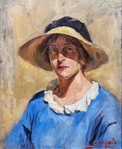 Self Portrait With A Straw Hat 2