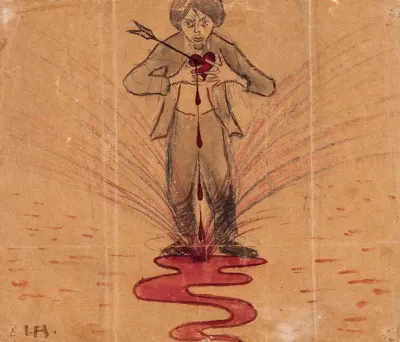 Self Portrait With Arrow In Bleeding Heart