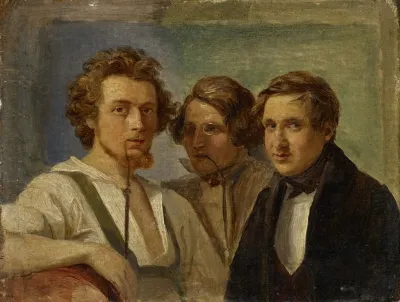 Self Portrait With Friends Painter Of Sea Pieces Weiss And Joseph Fay
