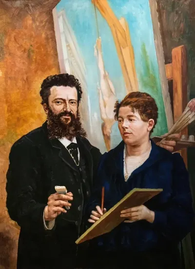 Self Portrait With His Wife Amelie