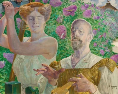 Self Portrait With Muse And Buddleia