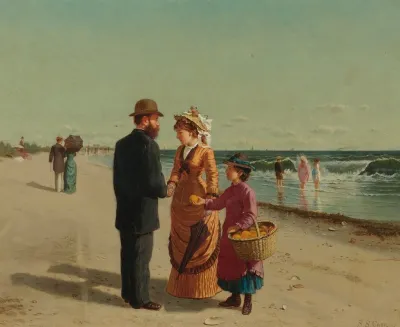 Selling Oranges By The Seashore