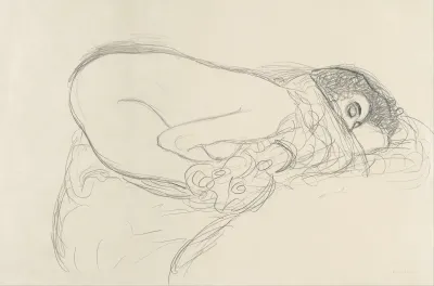 Semi Nude Leaning Forward Preparatory Work For The Painting Leda