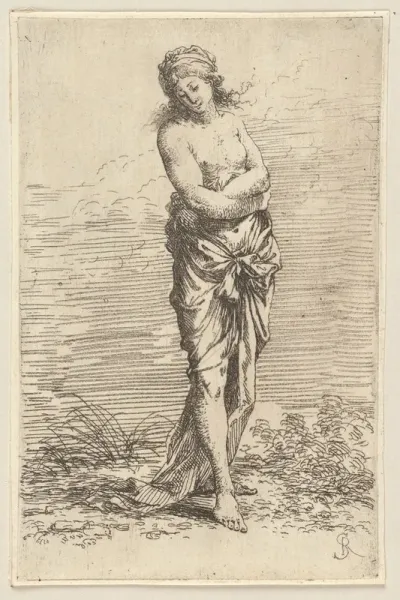 Semi Nude Walking Toward The Right
