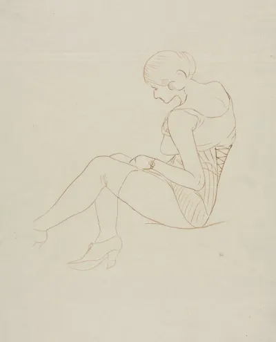 Semi Nude Woman Seated
