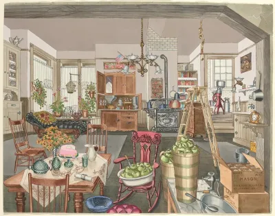 Semi Rural Kitchen And Dining Room 1910