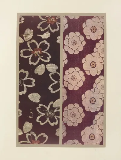 Semis De Fleurs Sur Fond Noir Fleurs Stylisees Sur Fond Violet